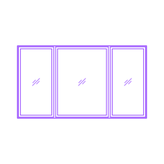 Buildings Combination Windows 3 Wide Unequal Svg Line Art, Free Vectors File